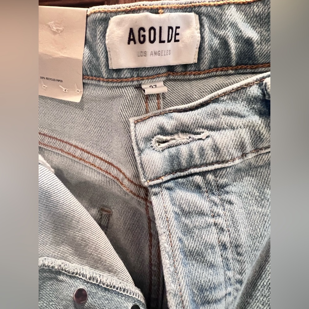 Agolde Riley Long High Rise Straight Jeans - Picture 6 of 9